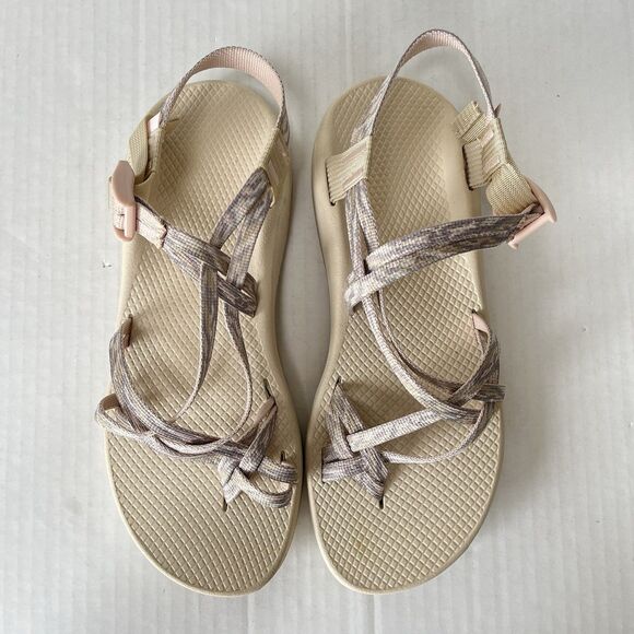 Chaco ZX/2 Cloud Dual Adjustable Straps Cushioned Sandals Womens US 12 Beige - Picture 3 of 12
